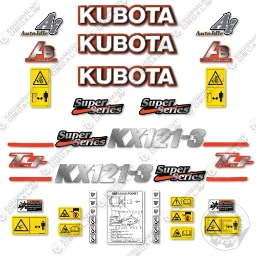 Fits Kubota Kx121-3St Decal Kit Mini Excavator 1