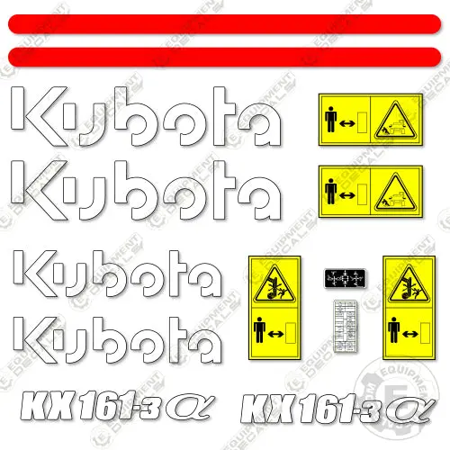 Fits Kubota Kx161-3A Decal Kit Mini Excavator 1