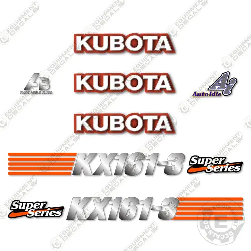 Fits Kubota Kx161-3 Decal Kit Mini Excavator (2003) 1