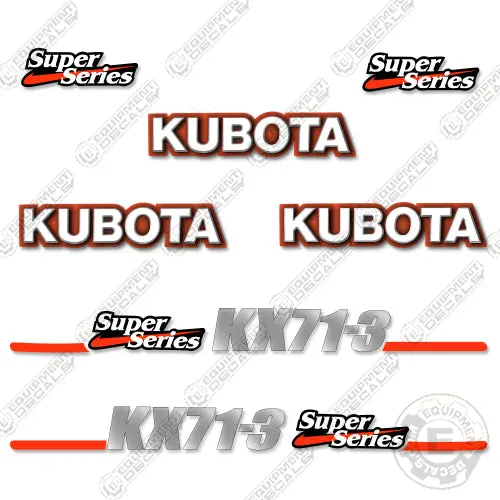 Fits Kubota Kx71-3 Decal Kit Mini Excavator 1