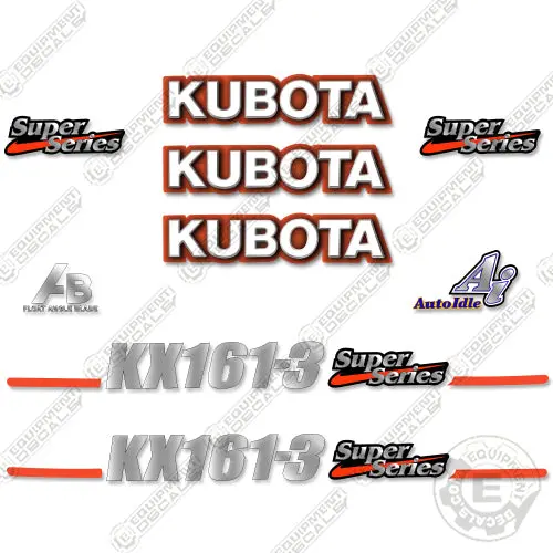 Fits Kubota Kx161-3 Decal Kit Mini Excavator 1