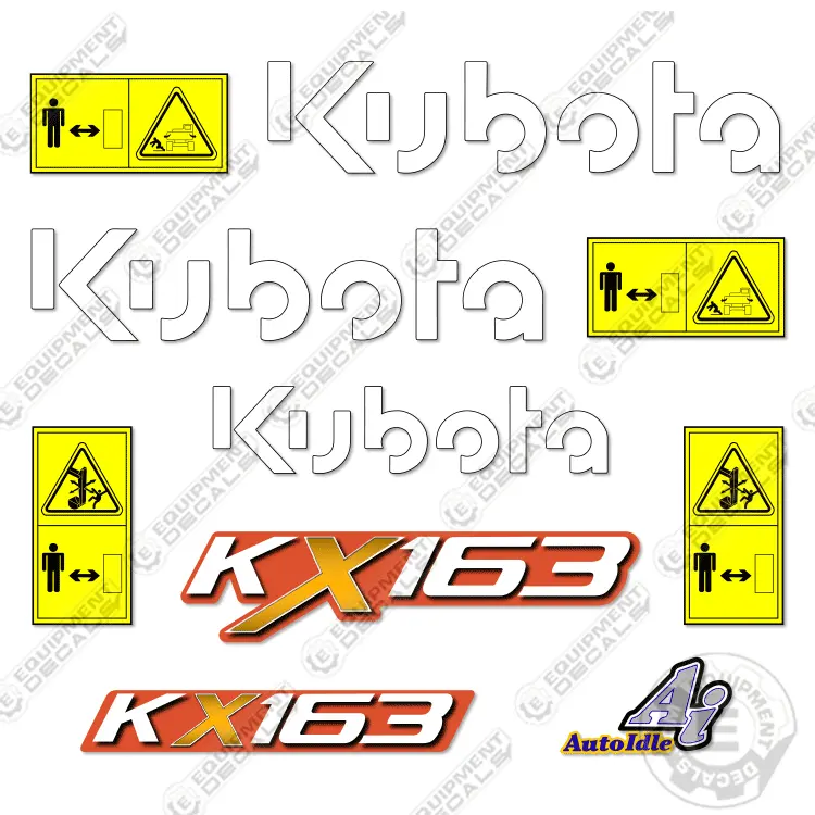 Fits Kubota Kx163-4 Decal Kit Mini Excavator 1