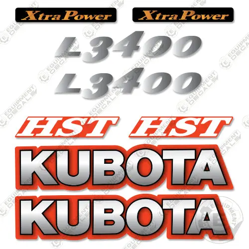 Fits Kubota L3400 Decal Kit Tractor 1