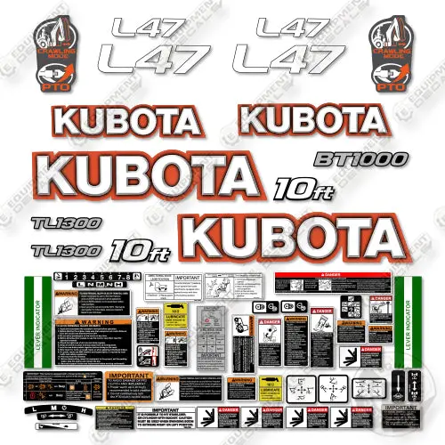 Fits Kubota L47 Decal Kit Backhoe 1