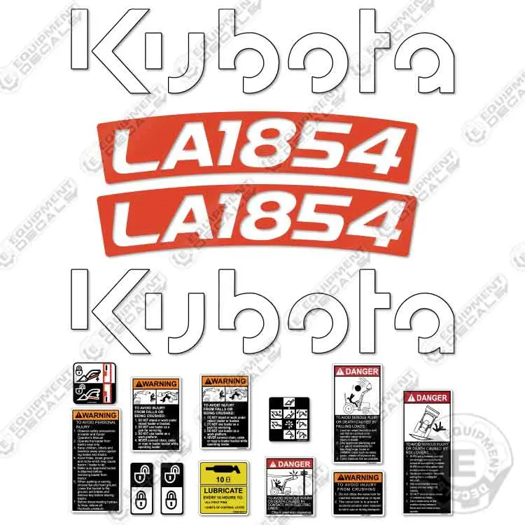 Fits Kubota La1854 Decal Kit Utility Tractor - New Logo 1