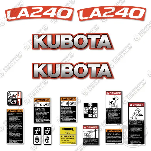 Fits Kubota La240 Decal Kit Tractor Front End Loader Attachment 1