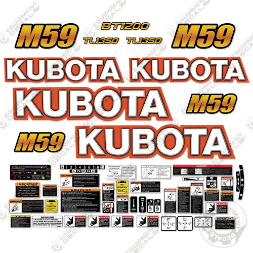 Fits Kubota M59 Decal Kit Backhoe Tractor 1