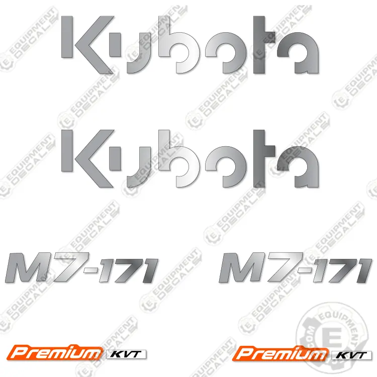 Fits Kubota M7-171 Premium Kvt Decal Kit Tractor -New Style 1