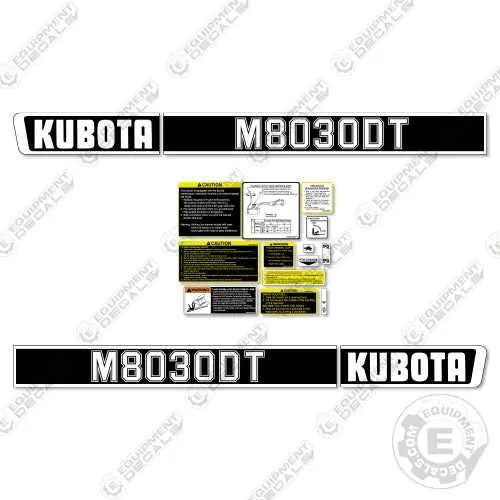 Fits Kubota M8030dt Decal Kit Tractor (With Warnings) 1