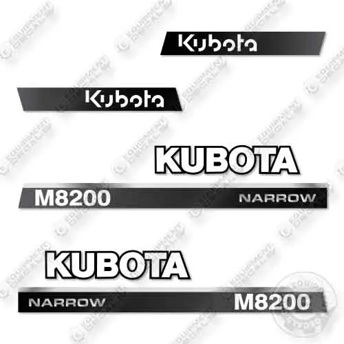 Fits Kubota M8200 Narrow Decal Kit Tractor 1