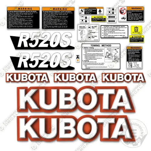 Fits Kubota R520s Decal Kit Wheel Loader 1