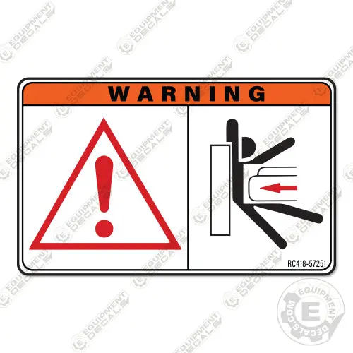 Fits Kubota Rear Swing Warning Decal Mini Excavator 1