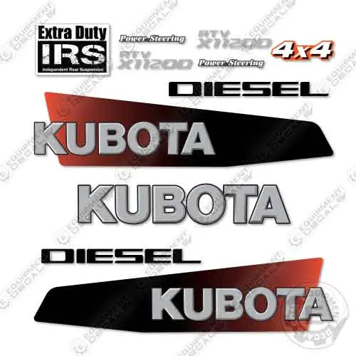 Fits Kubota Rtv X1120d Utility Vehicle Decal Kit 1