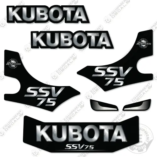 Fits Kubota Ssv75 Decal Kit Skid Steer - Custom Black 1