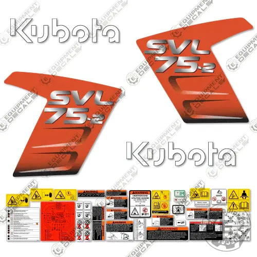 Fits Kubota Svl 75-2 Skid Steer Decal Kit - New Style Logos! 1