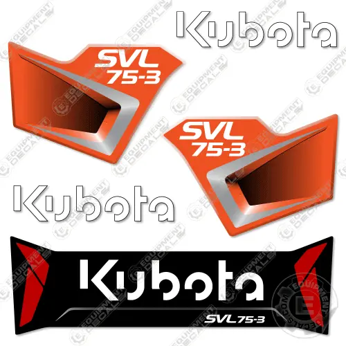 Fits Kubota Svl 75-3 Track Loader Decal Kit 1