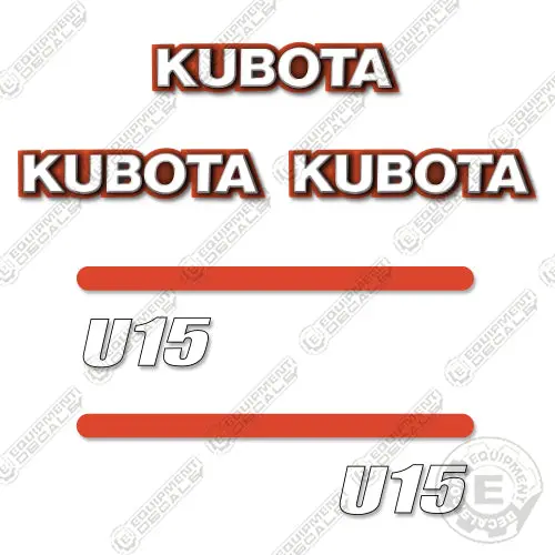 Fits Kubota U15 Decal Kit Mini Excavator 1
