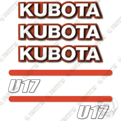 Fits Kubota U17 Decal Kit Mini Excavator 1