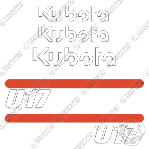 Kubota U17 Decal Kit Mini Excavator (New Style) 1
