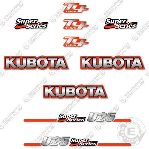 Fits Kubota U25-4 Decal Kit Mini Excavator 1