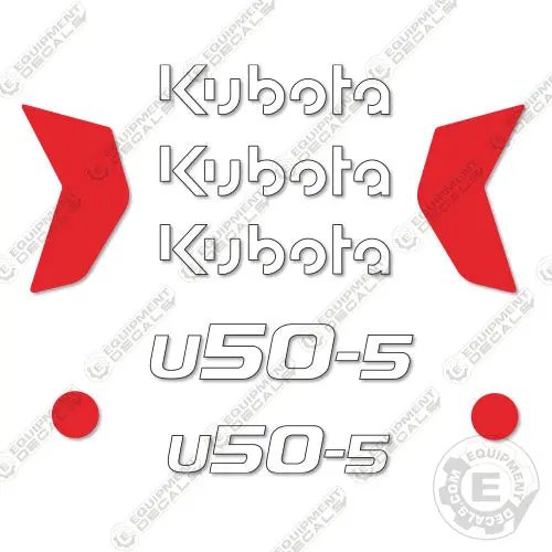 Fits Kubota U50-5 Decal Kit Mini Excavator 1