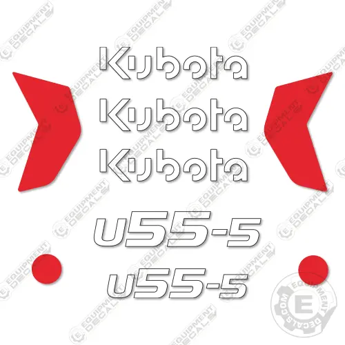 Fits Kubota U55-5 Decal Kit Mini Excavator 1