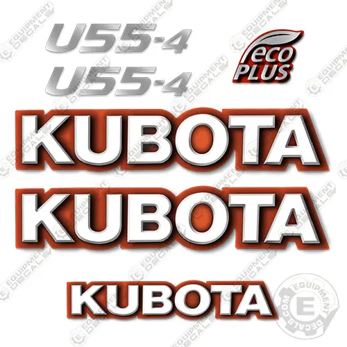 Fits Kubota U55-4 Decal Kit Mini Excavator 1
