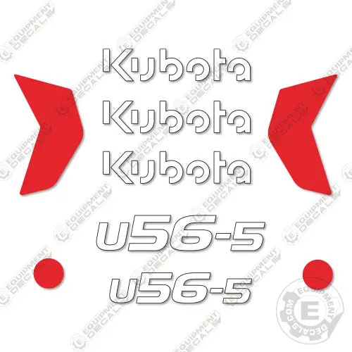 Fits Kubota U56-5 Decal Kit Mini Excavator 1