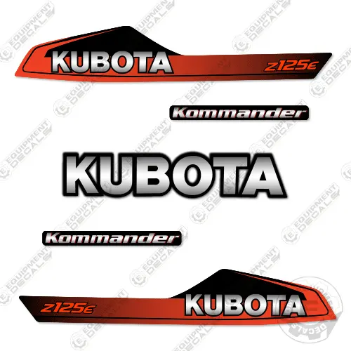 Fits Kubota Z125e Decal Kit Mower 1