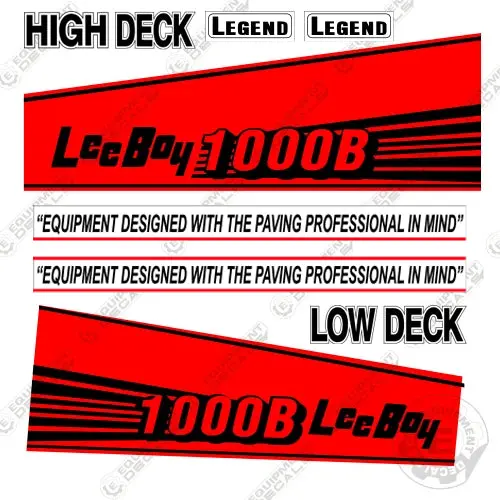 Fits Leeboy 1000B Asphalt Paver Decals 1