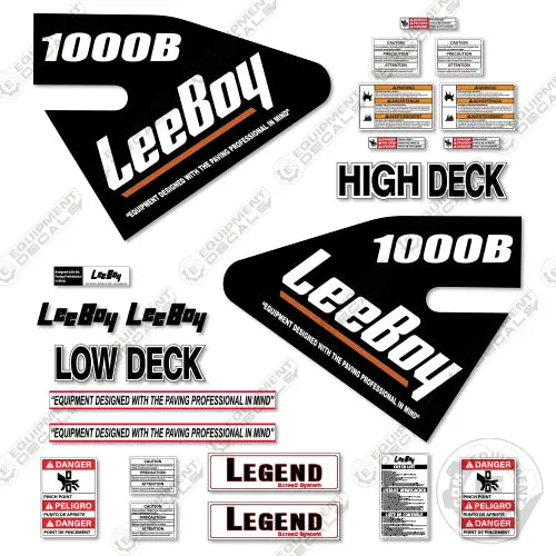 Fits Leeboy 1000B Decal Kit Asphalt Paver 1