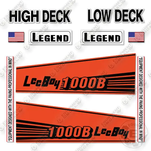 Fits Leeboy 1000B Decal Kit Paver 1
