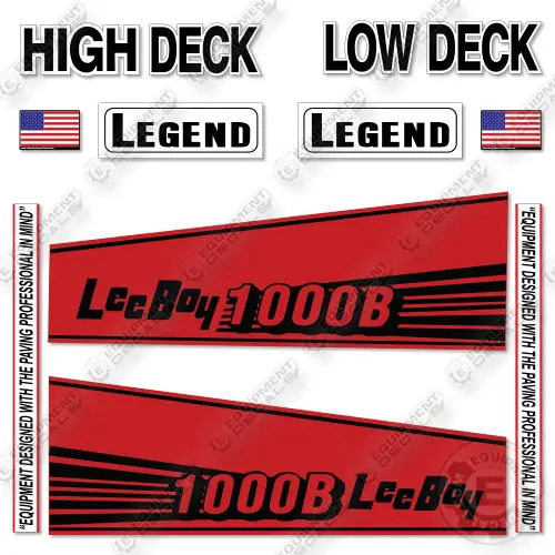 Fits Leeboy 1000B Decal Kit Paver -Red! 1