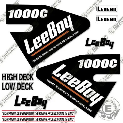 Fits Leeboy 1000C Decal Kit Asphalt Paver 1