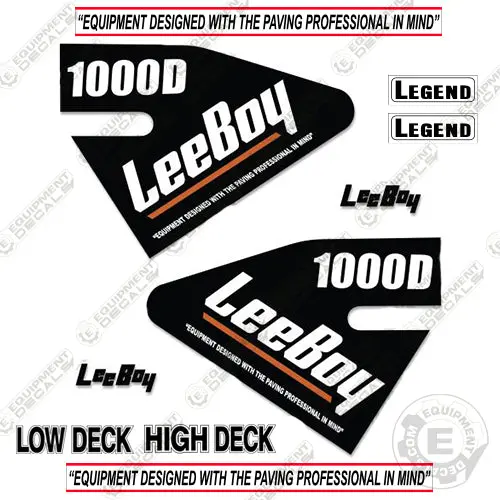 Fits Leeboy 1000D Decal Kit Asphalt Paver 1