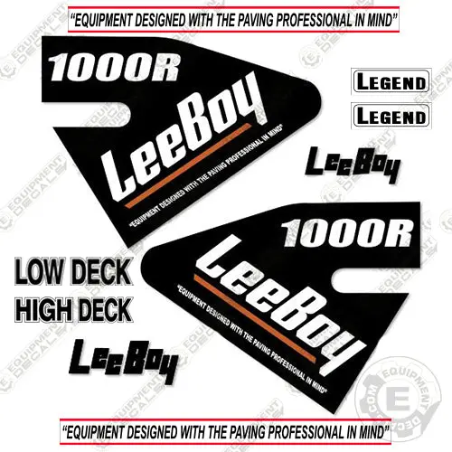 Fits Leeboy 1000R Decal Kit Asphalt Paver 1