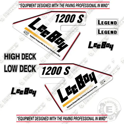Fits Leeboy 1200S Decal Kit Asphalt Paver 1