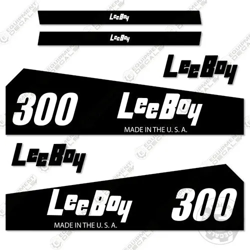 Fits Leeboy 300 Decal Kit Roller (Black Version) Style 2 1