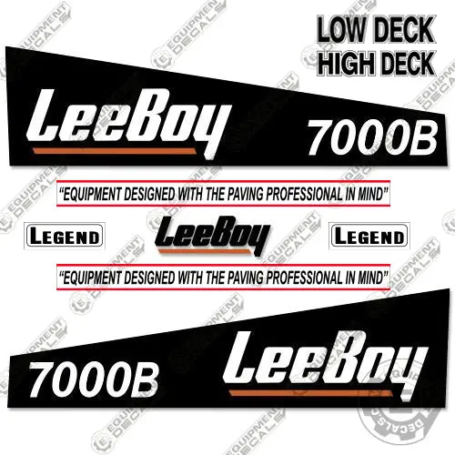 Fits Leeboy 7000B Decal Kit Asphalt Paver (Black) 1