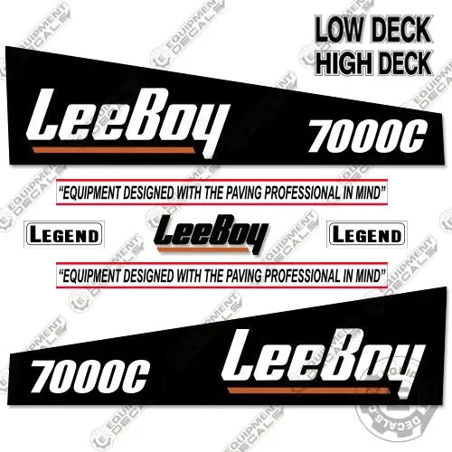Fits Leeboy 7000C Decal Kit Asphalt Paver (Black) 1