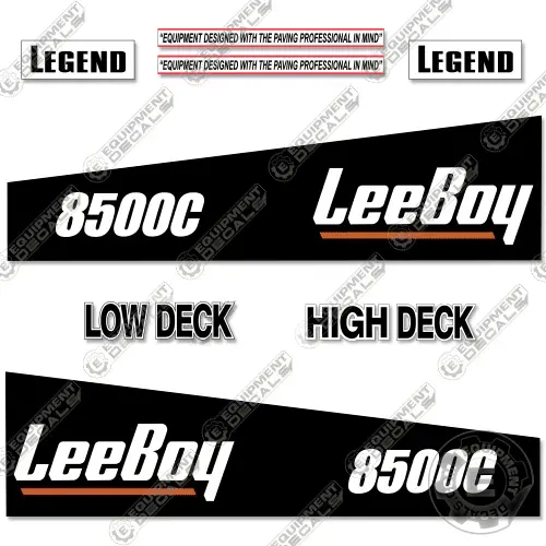 Fits Leeboy 8500C Decal Kit Asphalt Paver (Black Version) 1