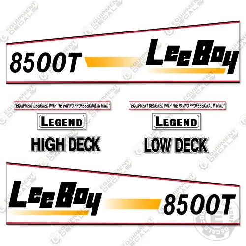 Fits Leeboy 8500T Decal Kit Asphalt Paver 1