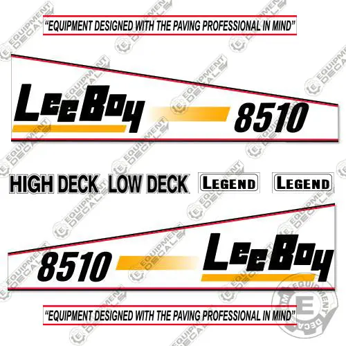 Fits Leeboy 8510 Asphalt Paver Decal Kit (White Style) 1