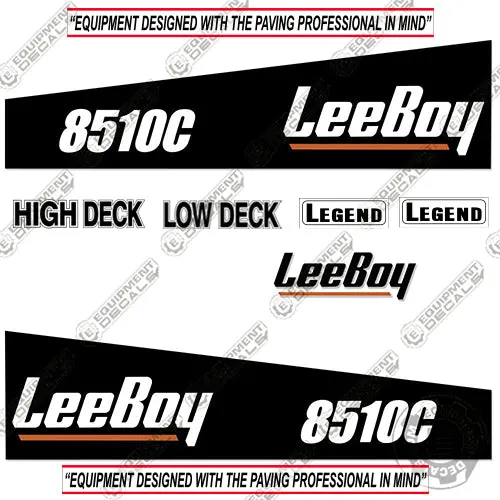 Fits Leeboy 8510C Decal Kit Asphalt Paver (Black Version) 1