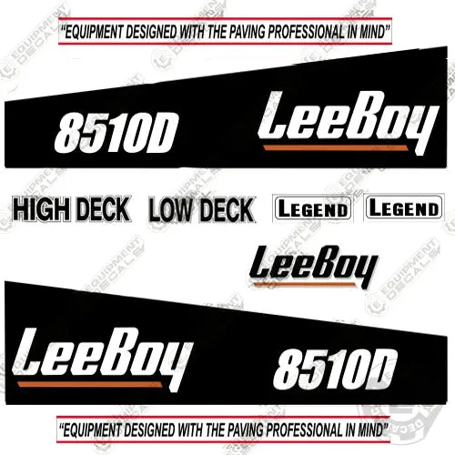 Fits Leeboy 8510D Decal Kit Asphalt Paver (Black Version) 1