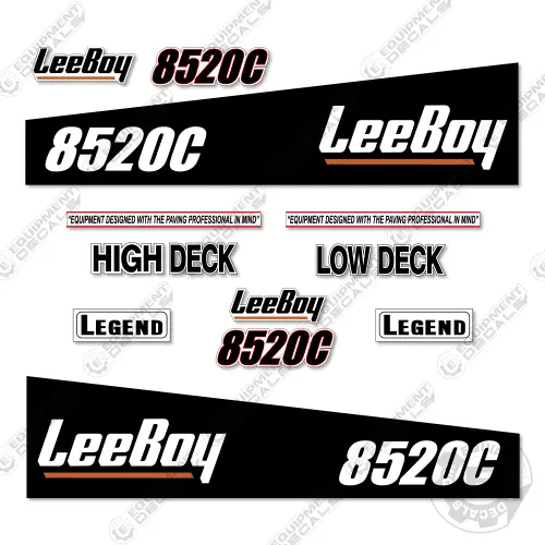Fits Leeboy 8520C Decal Kit Asphalt Paver (Black Version) 1