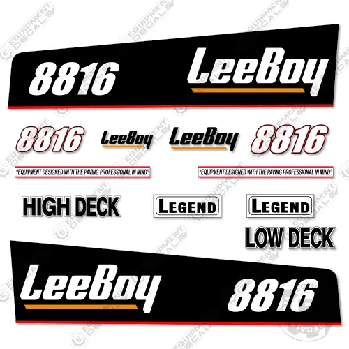 Fits Leeboy 8616 Decal Kit Asphalt Paver (Black Version) 1