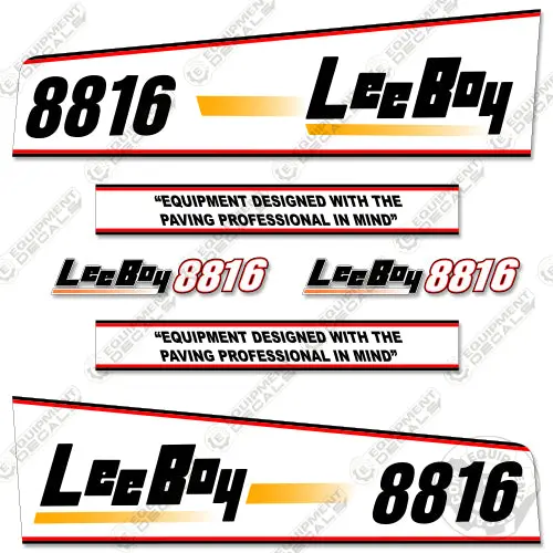 Fits Leeboy 8816 Decal Kit Asphalt Paver (White Style) 1