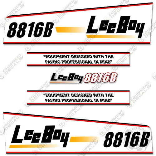 Fits Leeboy 8816B Decal Kit Asphalt Paver (White Style) 1