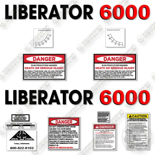 Fits Liberator 6000 Decal Kit Crane 1